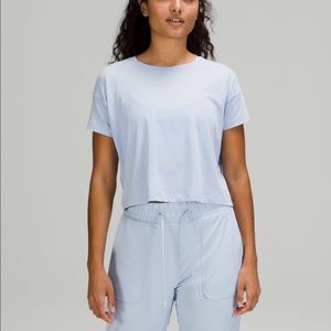 NWT lululemon Cates Tee - Cropped - Linen Blue